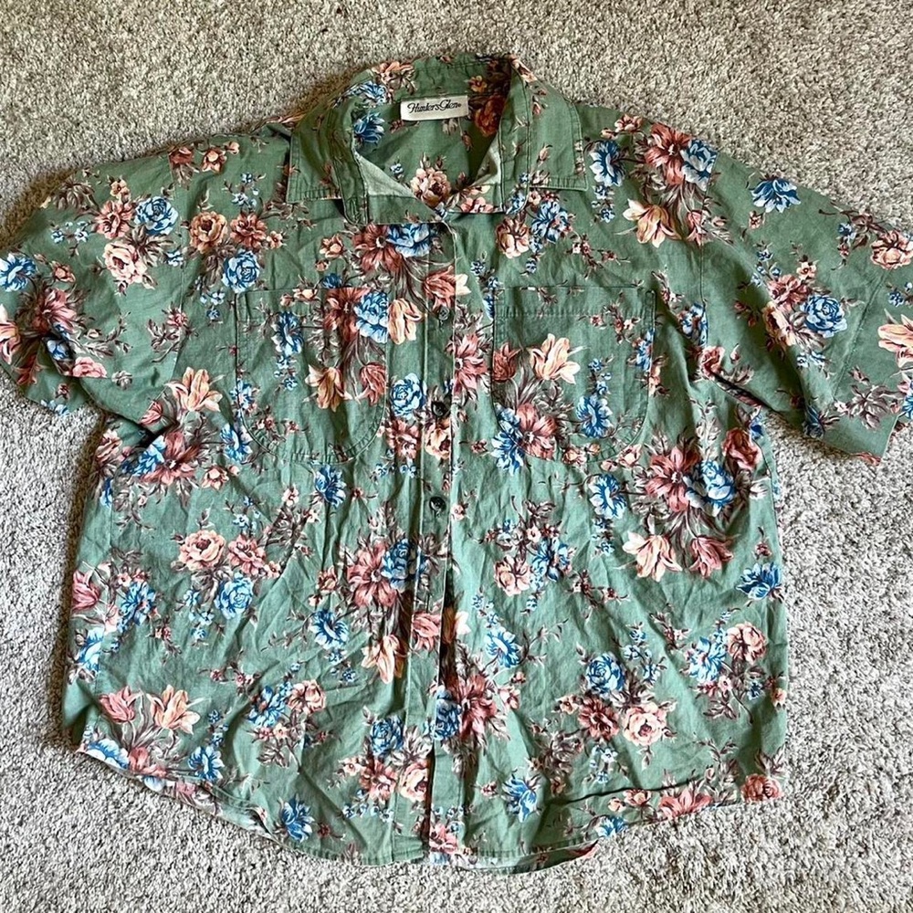 Hunters Glen vintage button up floral blouse